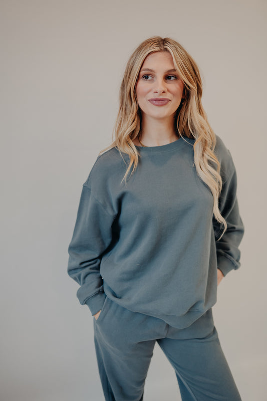 Z Supply | Boyfriend Cotton Sweatshirt | Storm Cloud