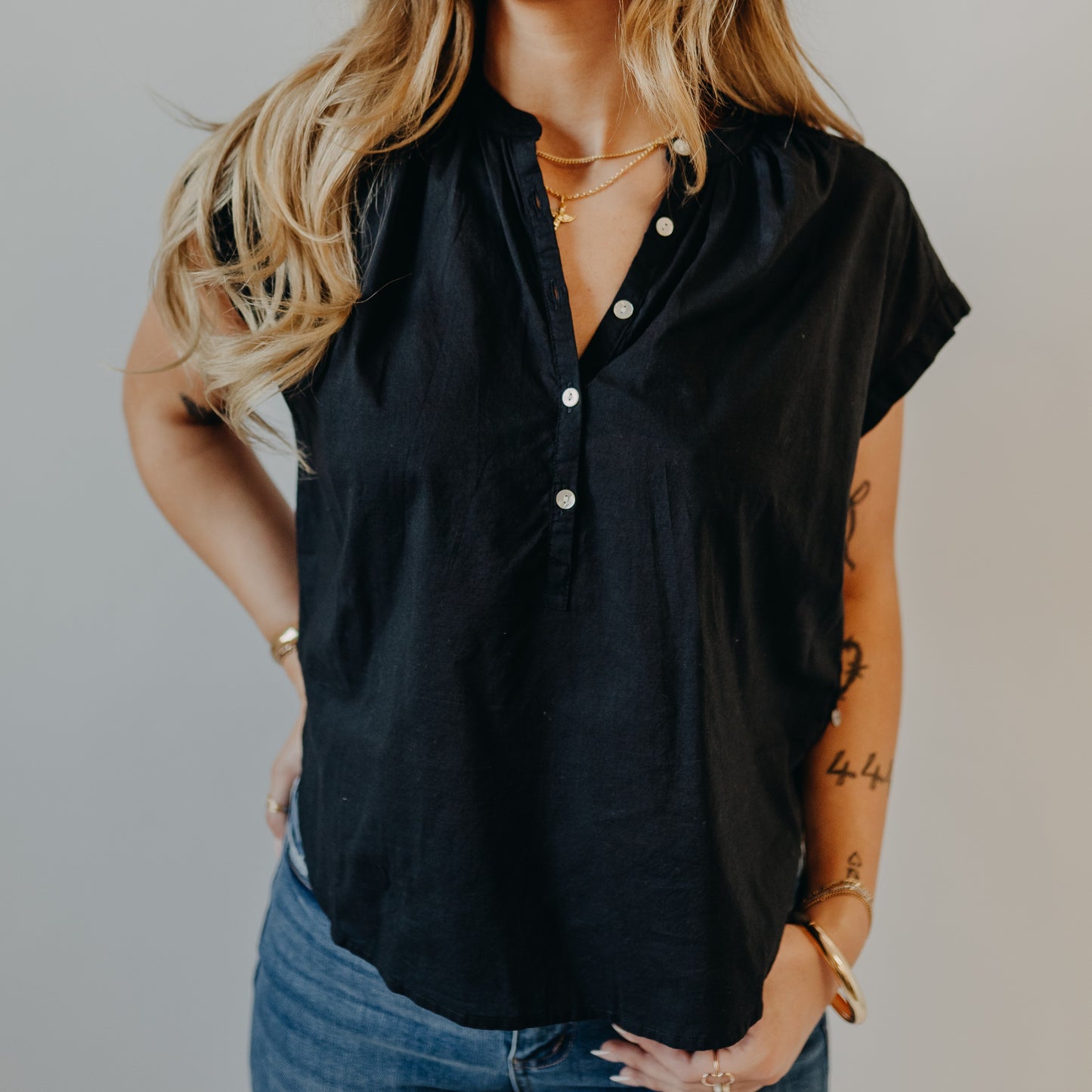 The Normal Brand | Featherweight Blouse | Black