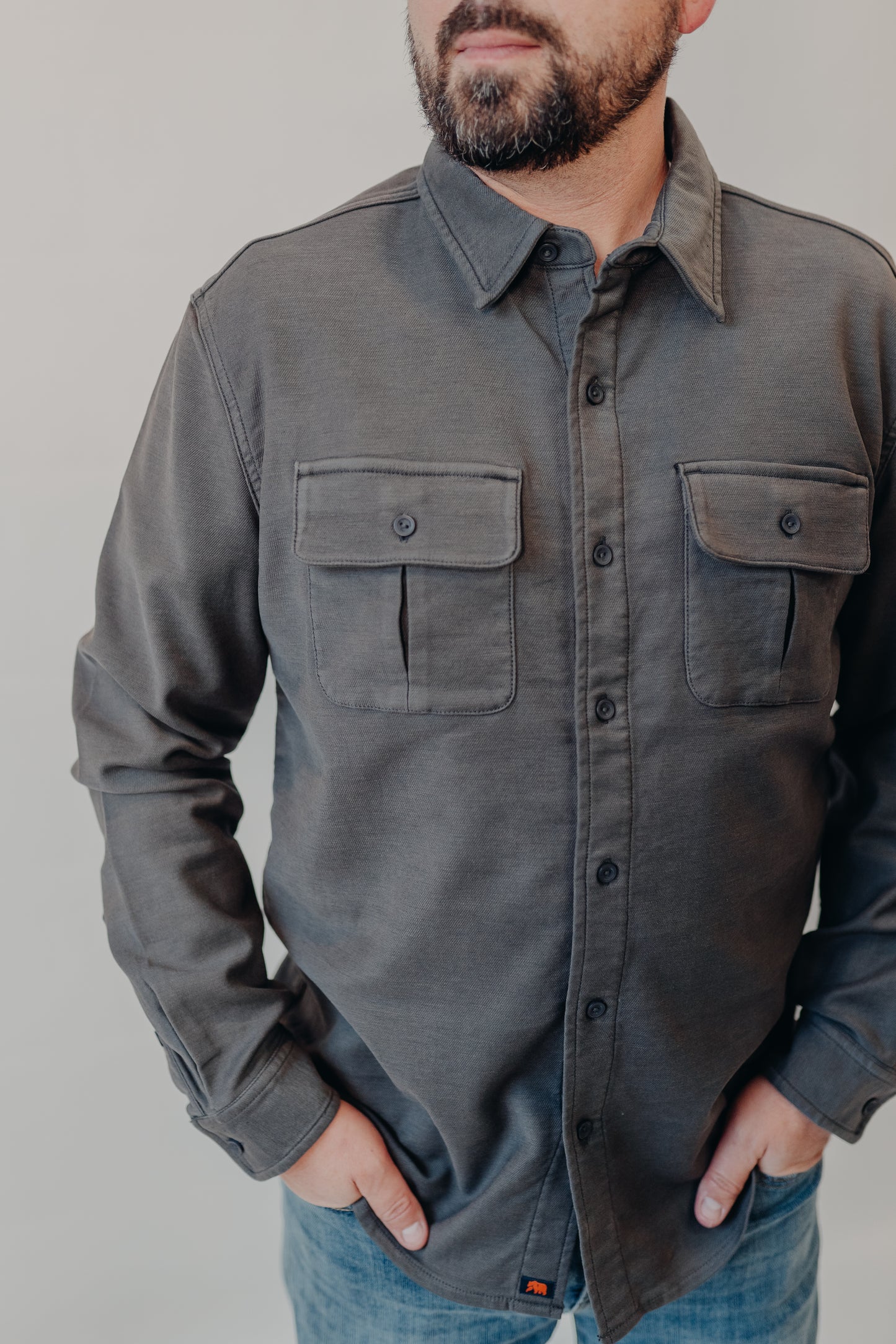 The Normal Brand | Comfort Terry Shirt Jacket | Steel