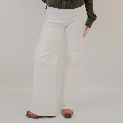 Vervet | High Rise Wide Leg | Optic White