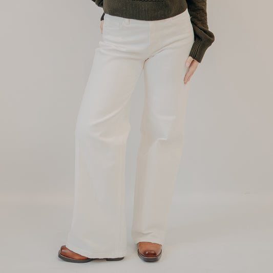 Vervet | High Rise Wide Leg | Optic White