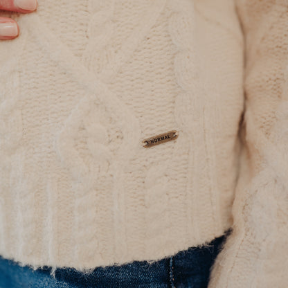 The Normal Brand | Marianna Cable Knit Sweater | Cream