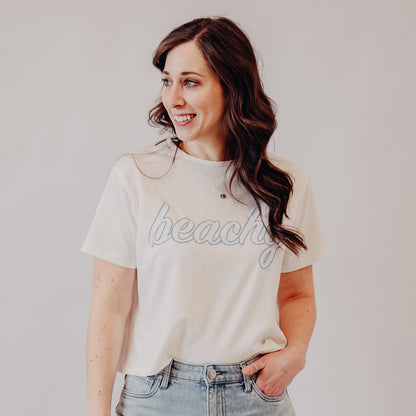 Wishlist | "Beachy" Crop Top | White Blue