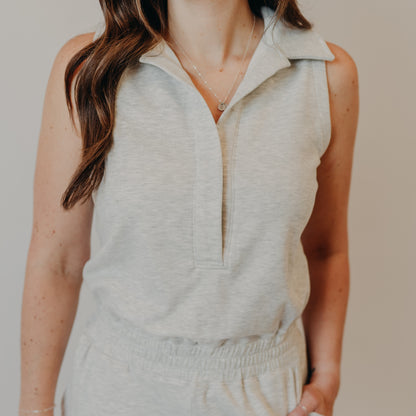 Wishlist | Athletic Collared Romper | H Grey