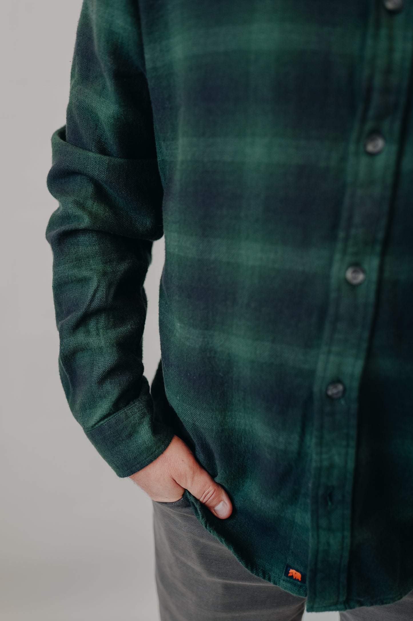 The Normal Brand | Louis Heavyweight Flannel Overshirt | Evergreen Plaid
