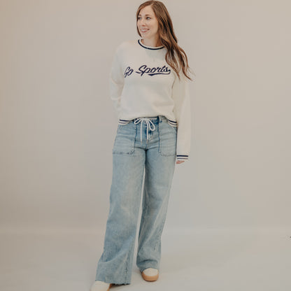 Flying Monkey | High Rise Drawstring Wide | Clearly