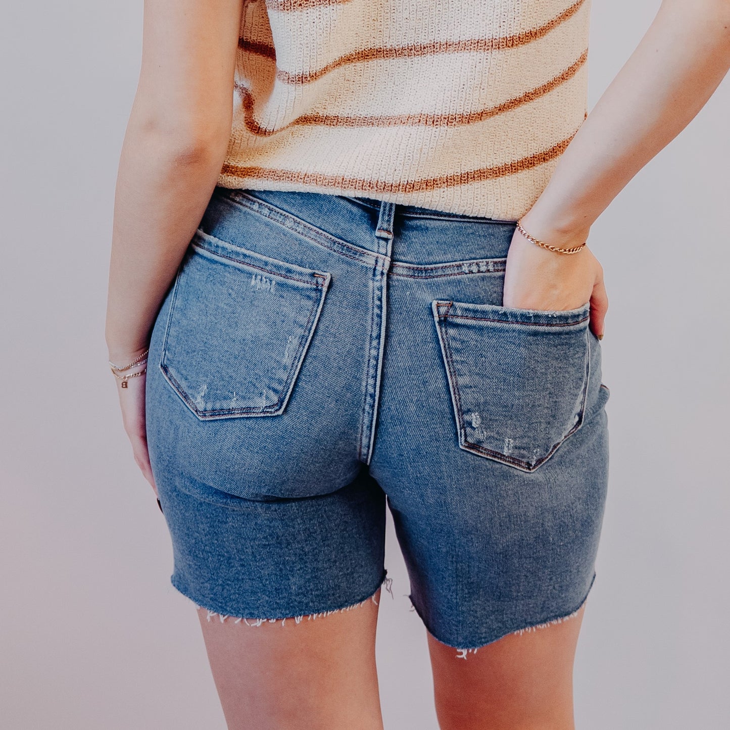 Vervet | High Rise Bermuda Shorts | Ambition