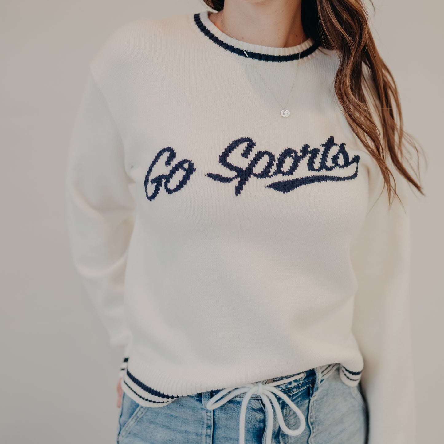 Thread & Supply | Go Sports Sweater | Ivory Navy