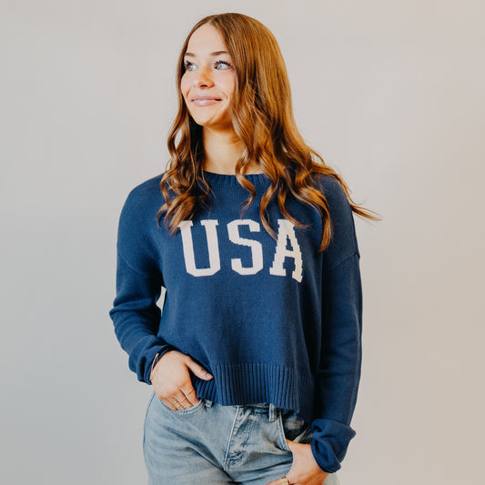 Z Supply | Sienna USA Sweater | Yacht Blue