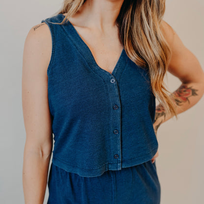 Z Supply | Solace Jersey Denim Top | Indigo