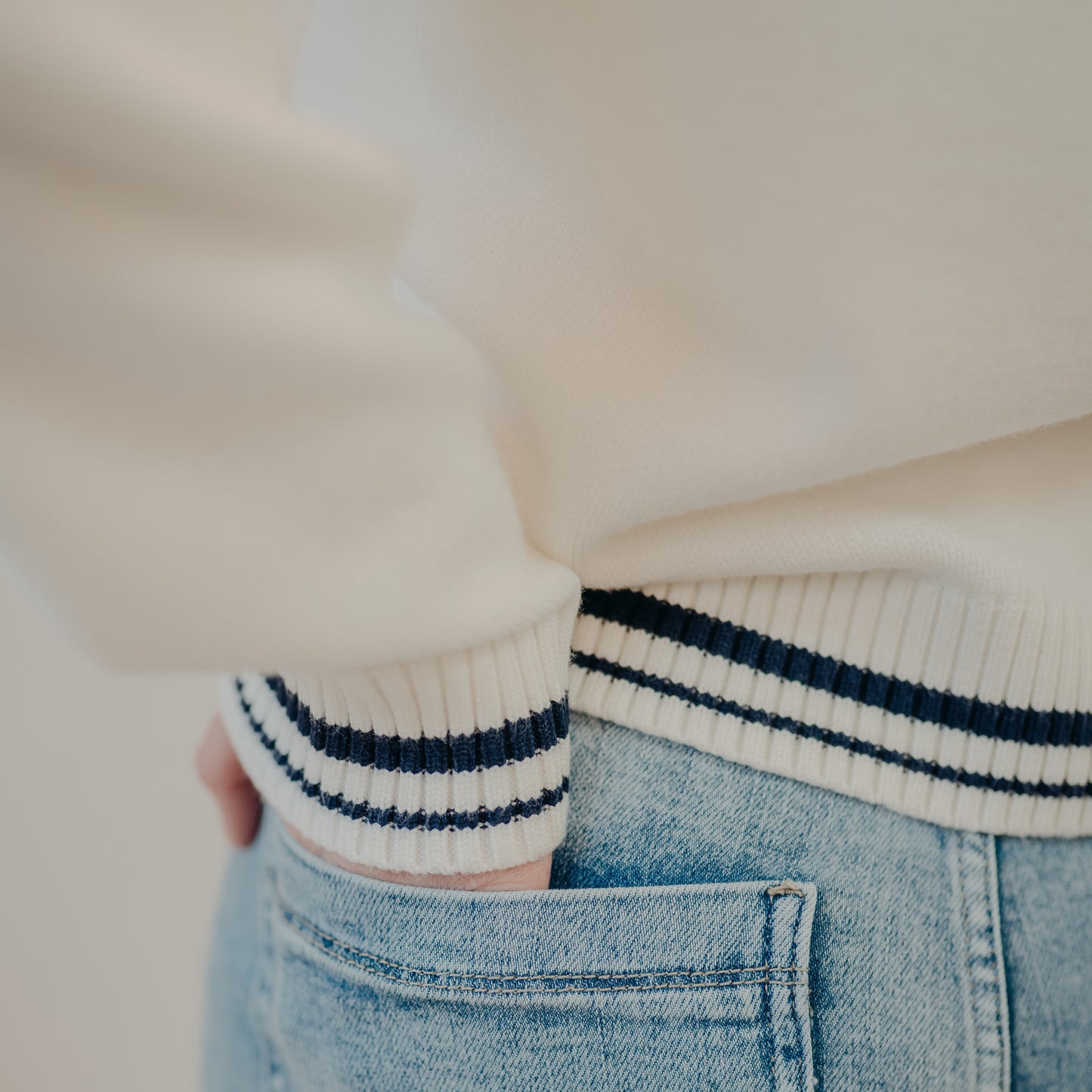 Thread & Supply | Go Sports Sweater | Ivory Navy