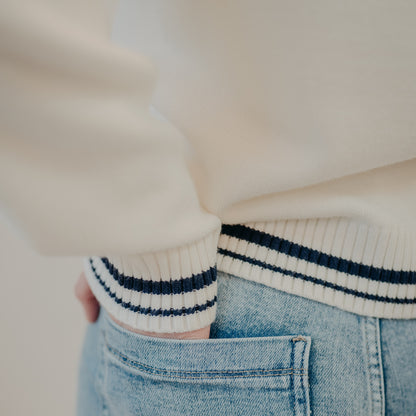 Thread & Supply | Go Sports Sweater | Ivory Navy