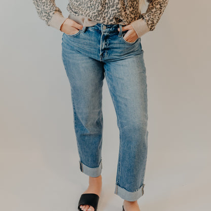 Flying Monkey | High Rise Single Cuff Crop Straight | Delectable