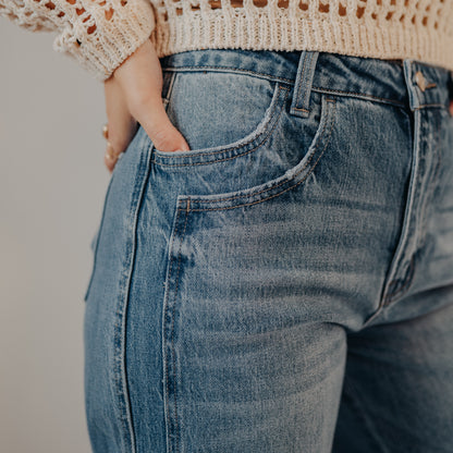 Vervet | Super High Rise Cuffed Baggy Wide | Dark Denim