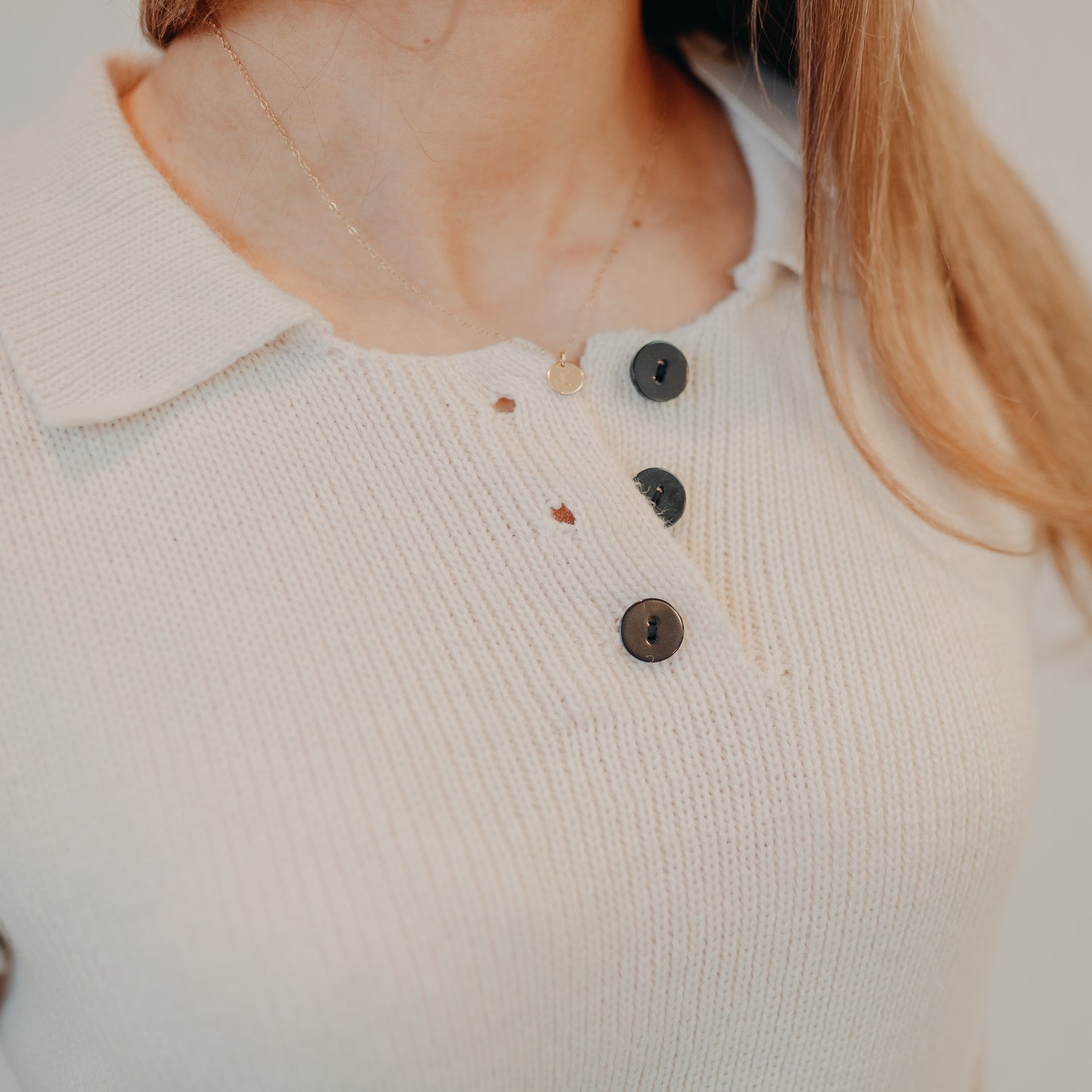 By Together | Ribbed Knit Polo Vest | Natural