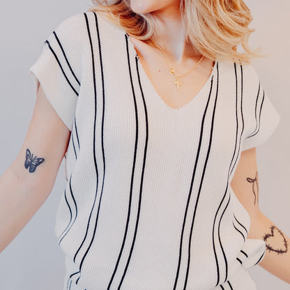 Wishlist | Striped Sweater | White/Black
