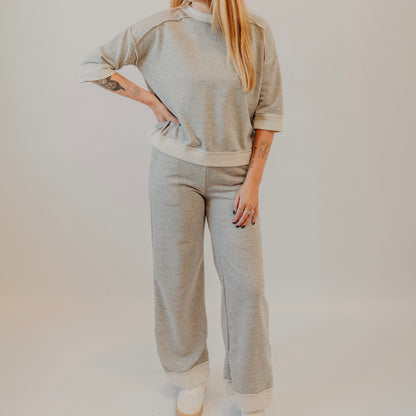 Gilli | Half Sleeve Floded Top | H Grey