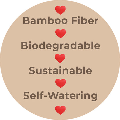 16" Sage Green Rectangular Self-Watering Bamboo Planter