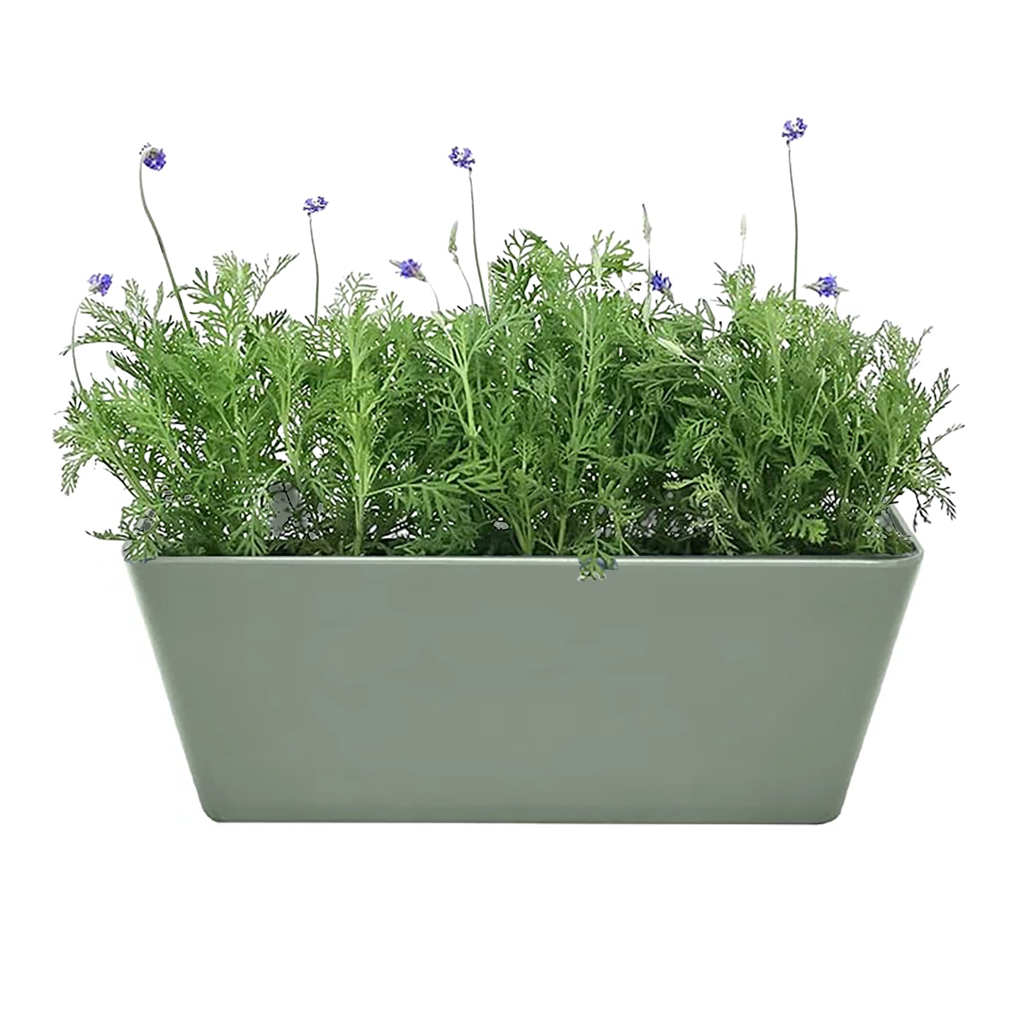 16" Sage Green Rectangular Self-Watering Bamboo Planter