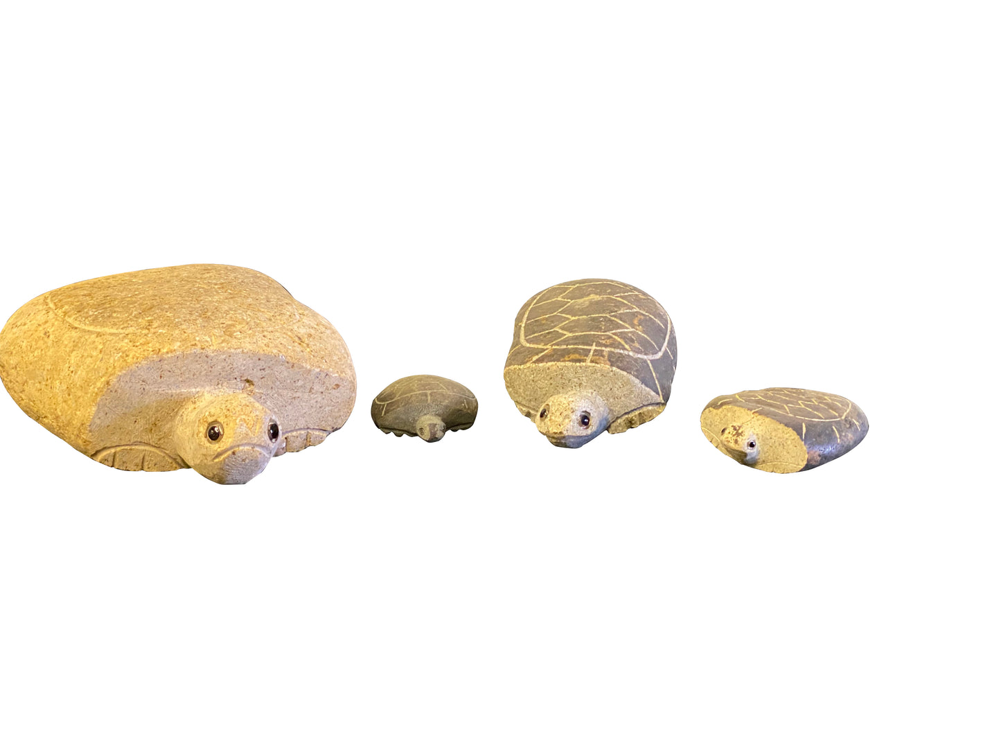 Family of Boulder Turtles 4 Pcs 4"6"10"14"