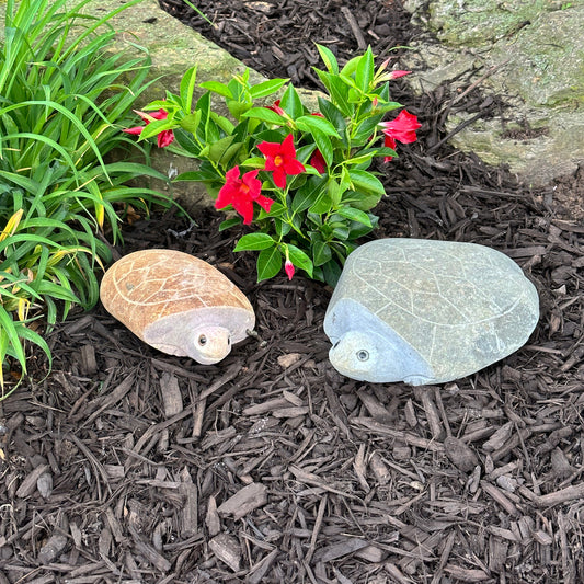 Family of Boulder Turtles 2 Pcs 10"14"