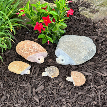 Family of Boulder Turtles 5 Pcs 4"x26"10"14"